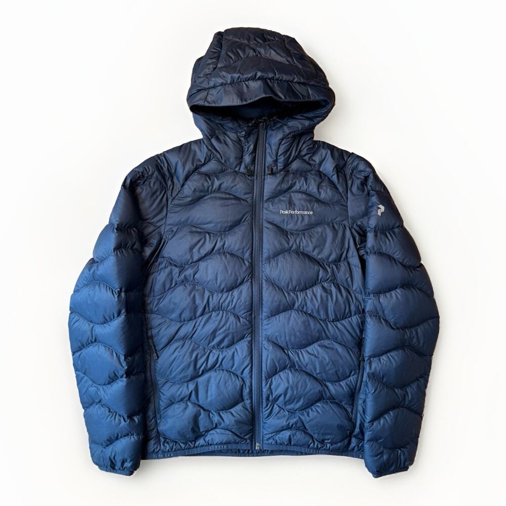 Peak Performance Helium Jacket Women's M Navy Full Zip Down Insulated Outerwear